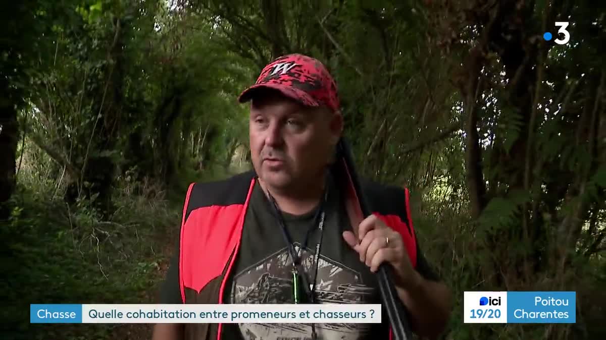 Pendant plusieurs semaines, la saison des vendanges et celle de la chasse coïncident. Ici, un chasseur à proximité des rangées de vignes, dans le Poitou.