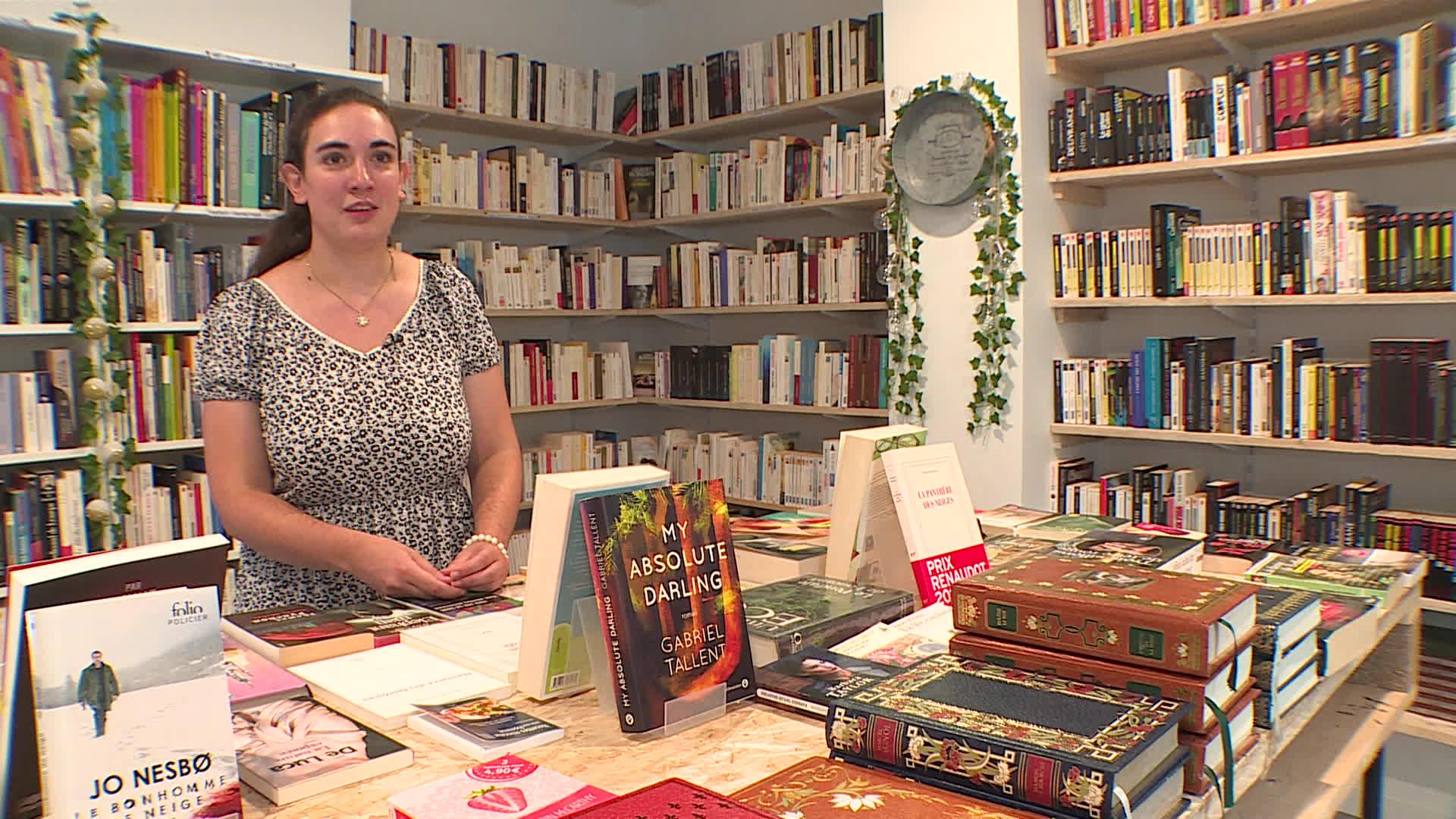 Sophie Lacan gérante de la seule librairie à Vervins dans l'Aisne.