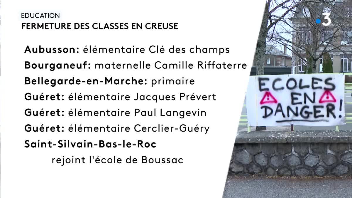 En Creuse, l'inspection académique se réunissait cet après-midi. Après avoir essuyé un vote contre la fermeture de 19 classes en première instance la semaine dernière, la DASEN propose la fermeture de 7 classes.