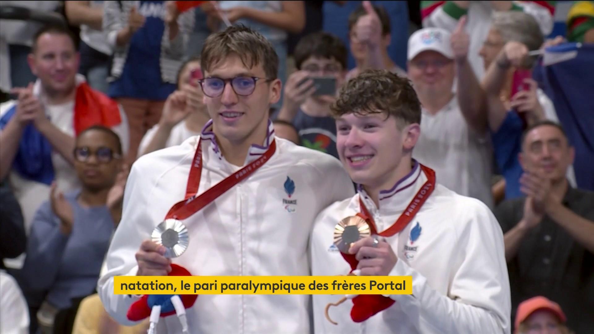 Alex et Kylian Portal, 22 et 17 ans, sont montés ensemble sur le podium du 400 mètres nage libre en para natation, samedi 31 août. Une émotion indescriptible pour les deux frères.