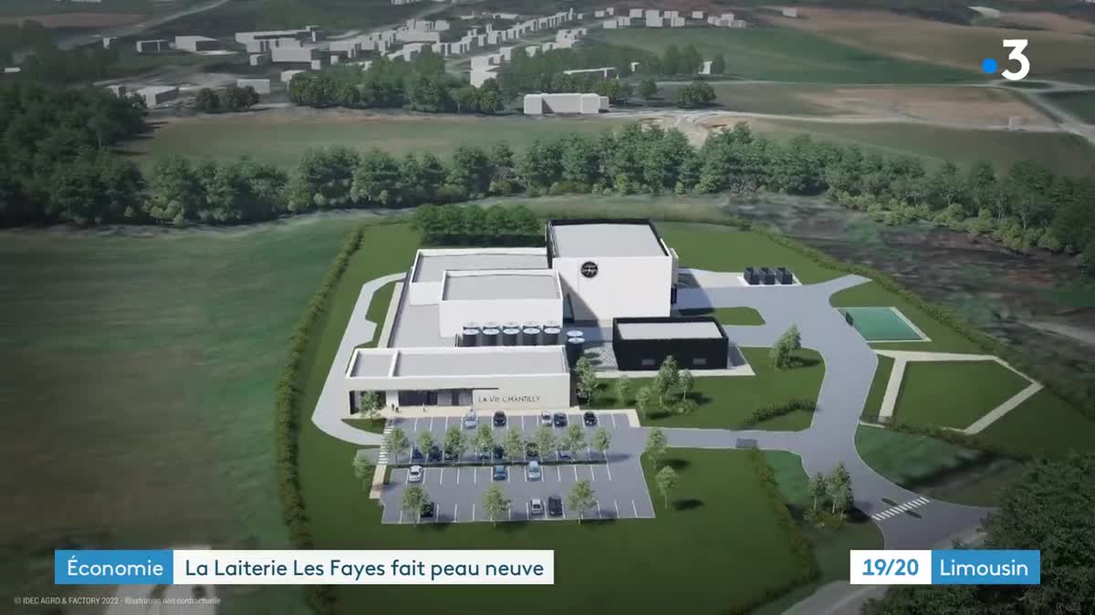 La première pierre de la future laiterie Les Fayes posée en présence d'Émile Roger Lombertie, en zone nord de Limoges.