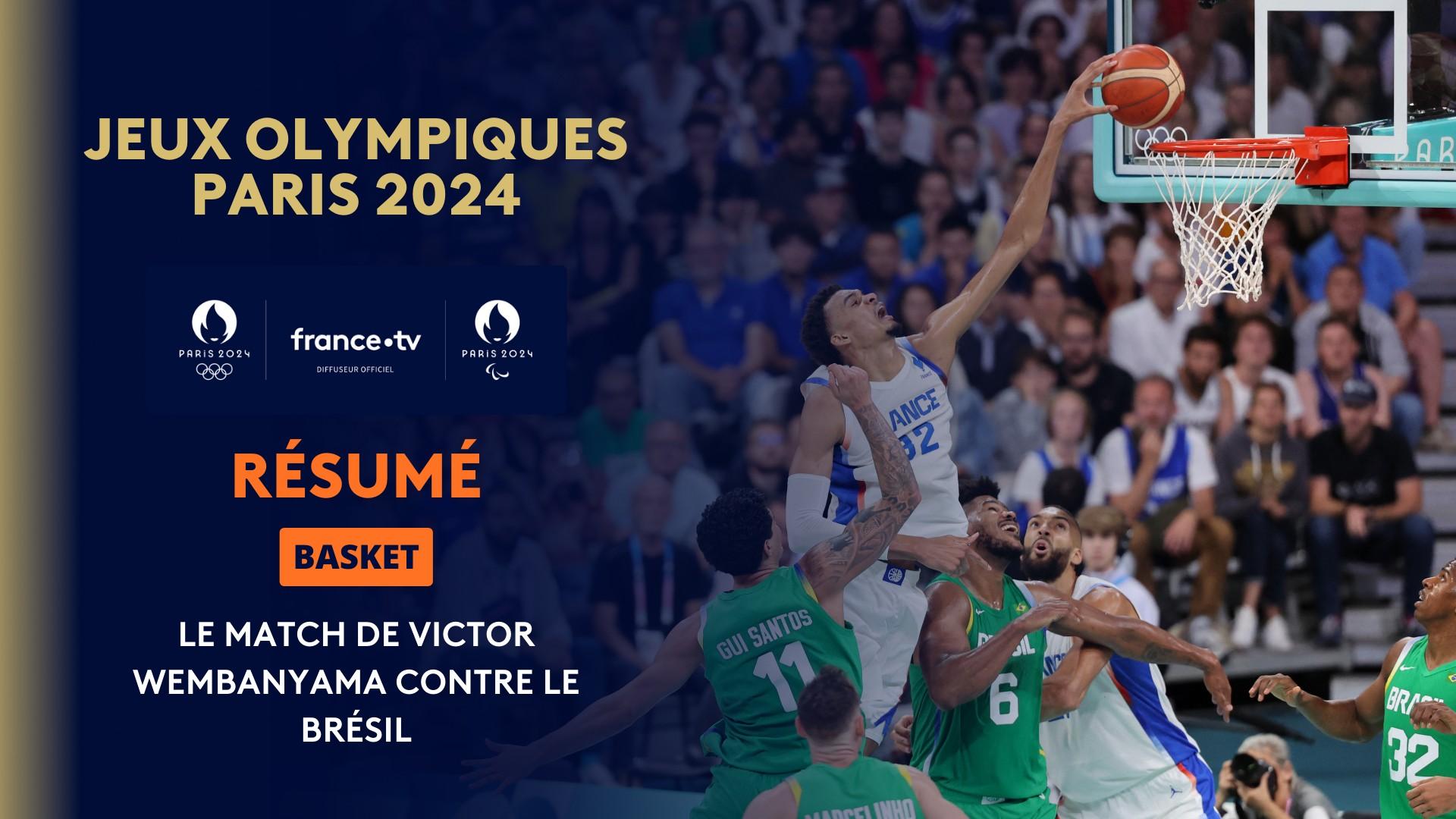 Revivez les meilleurs moments du match de Victor Wembanyama face au Brésil. Le Français termine meilleur marqueur de la victoire des Bleus (78-66) à égalité avec Nicolas Batum avec 19 points inscrits.