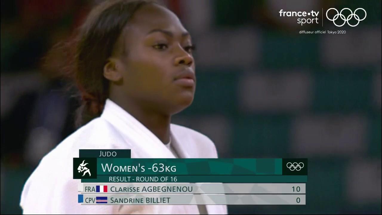 Clarisse Agbegnenou, porte drapeau de la délégation, rejoint les quarts de finale ! La Cap-Verdienne Sandrine Billiet a cédé au bout de vingt secondes sur un ippon.