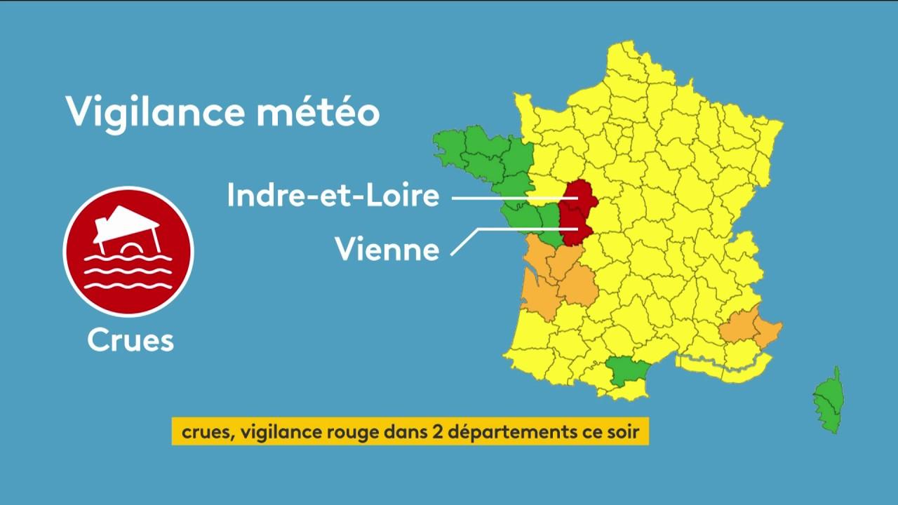 La situation est particulièrement inquiétante dans les départements de l'Indre-et-Loire et la Vienne, qui ont de nouveau été placés en vigilance rouge pour les crues dimanche 31 mars.