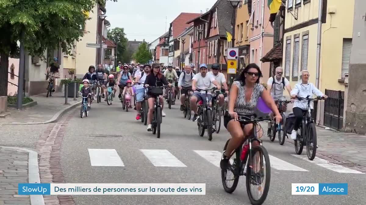 La foule à deux roues dans les 11 communes traversées par le slow up d'Alsace ce 4 juin 2023.