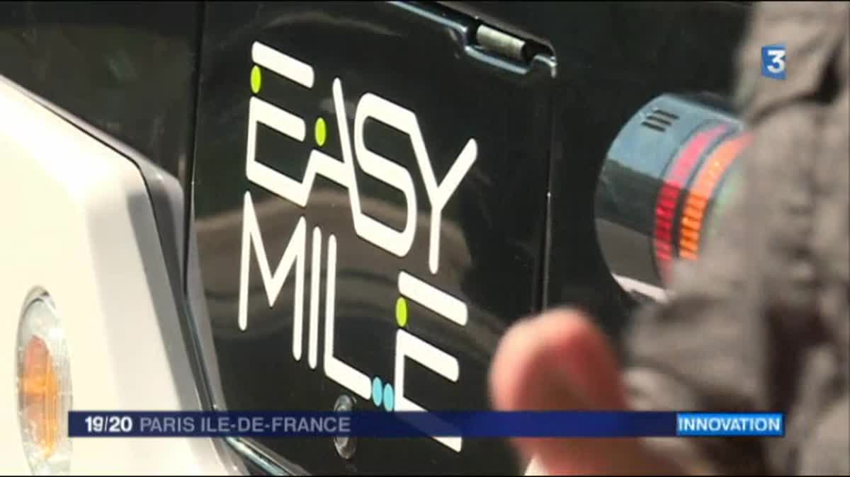 Une navette Easy Mile, testée à Châtelet, à Paris.