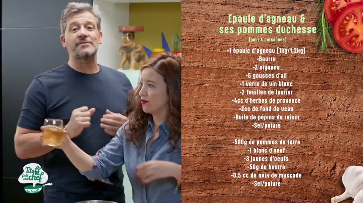 Titoff prépare une recette d'épaule d'agneau et ses pommes duchesses.