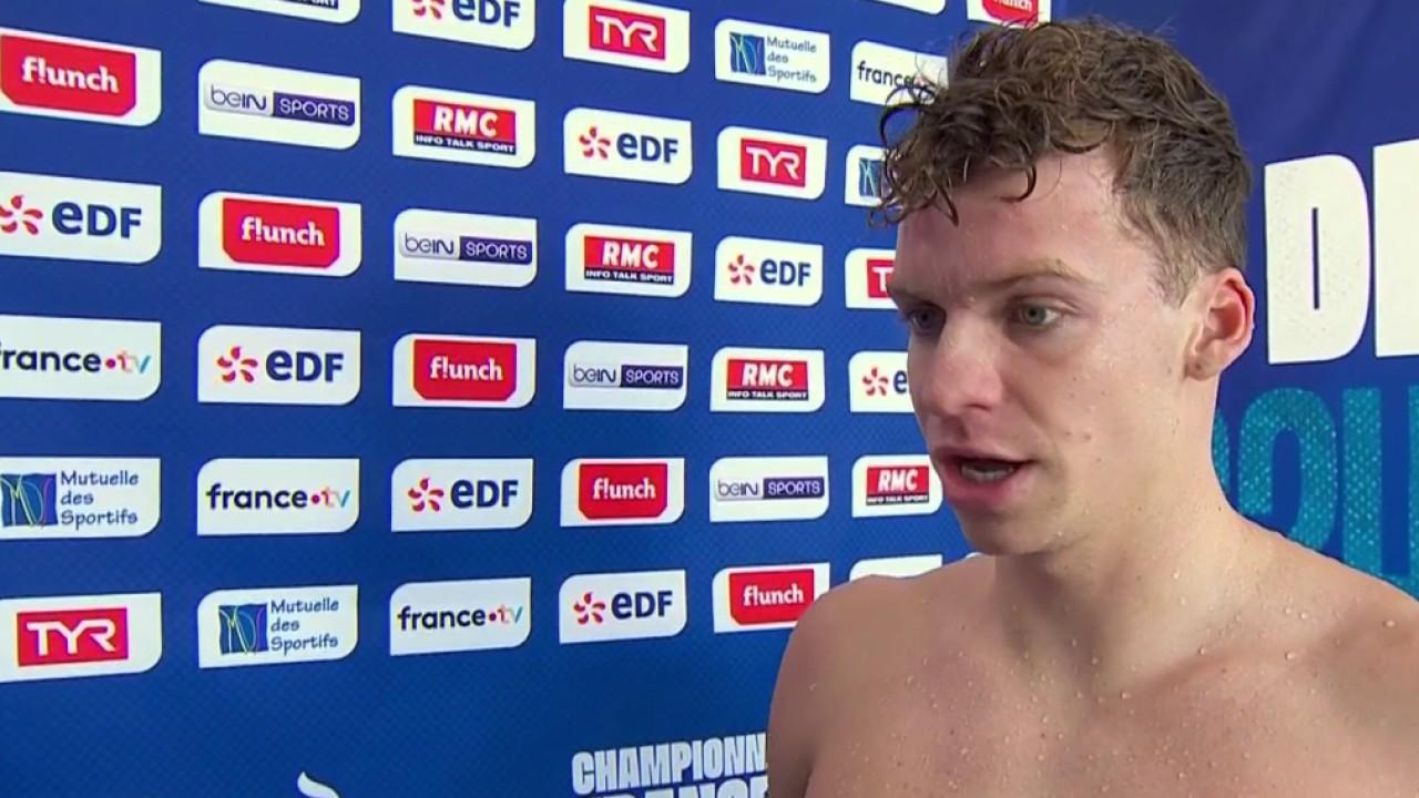 Léon Marchand revient sur ses deux courses du soir, le 200m papillon puis le 200m brasse, pour deux titres de Champion de France et deux qualifications pour les Jeux de Paris. Le quintuple champion du monde s'est montré très satisfait de la première course mais était très fatigué pour la seconde qui a eu lieu moins d'une heure après.