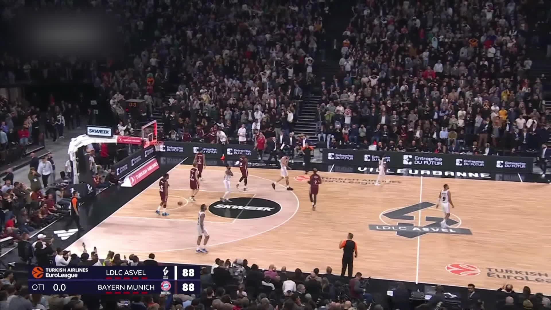 Vue des tribunes du match Asvel-Bayern Munich dans la nouvelle salle LDLC Arena 23/11/2023