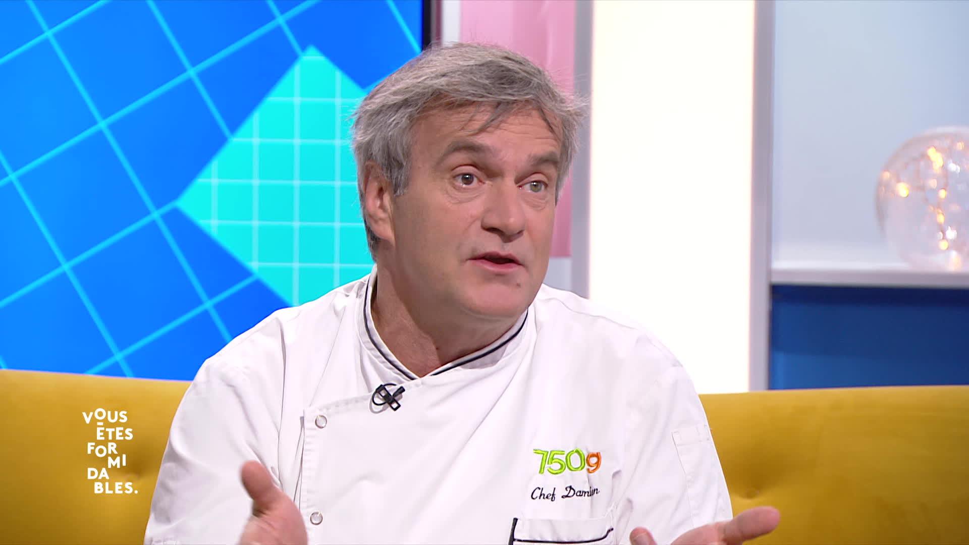 Chef Damien le jeudi 17 novembre 2022 sur le plateau de "Vous êtes formidables"