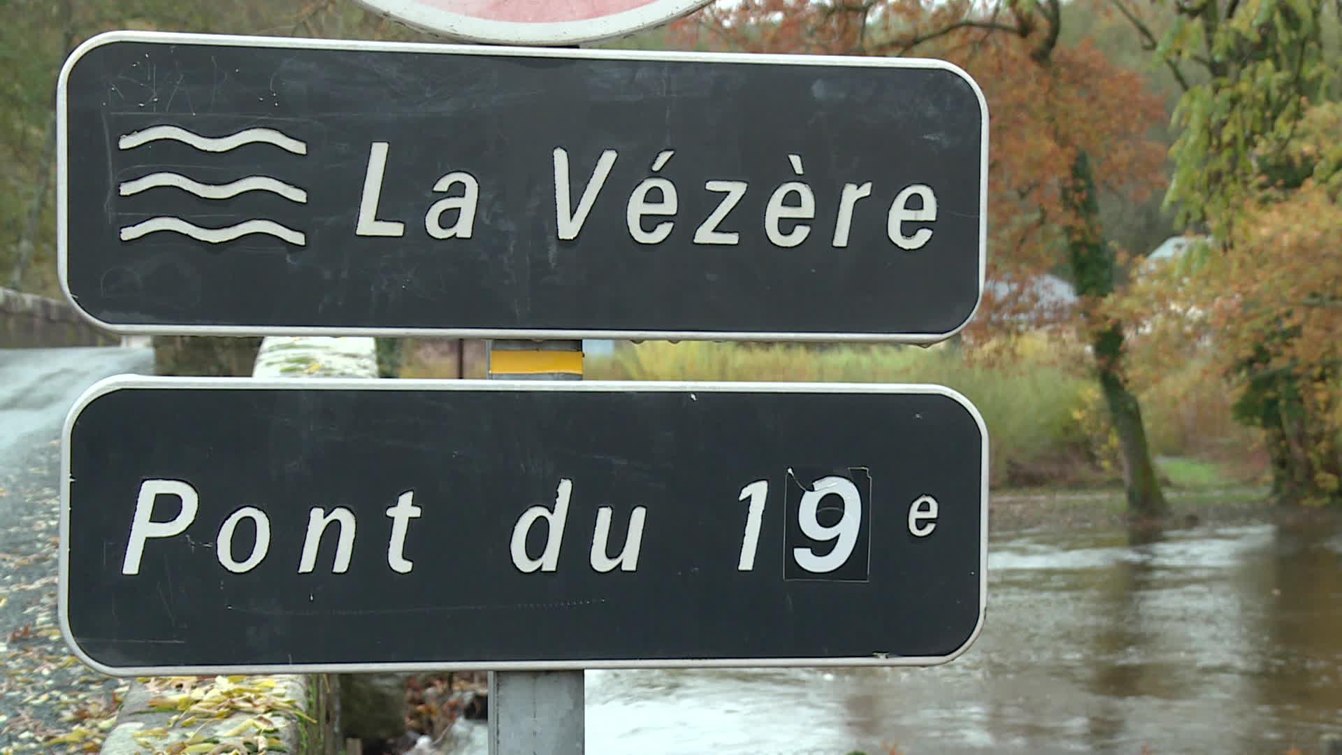 La Vézère a débordé de son lit à Saint-Viance, dans la semaine du 13 novembre 2023.