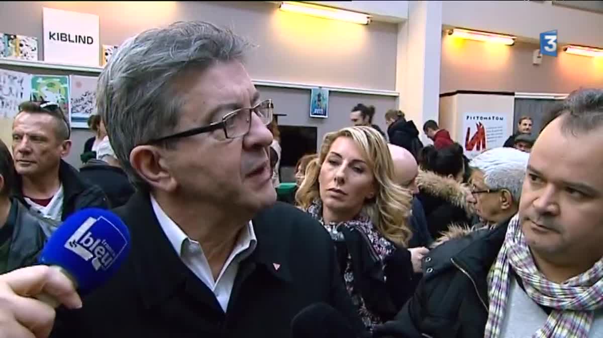 Jean-Luc Mélenchon à l'Ecole nationale du jeu et des médias interactifs et numériques du CNAM à Angoulême.