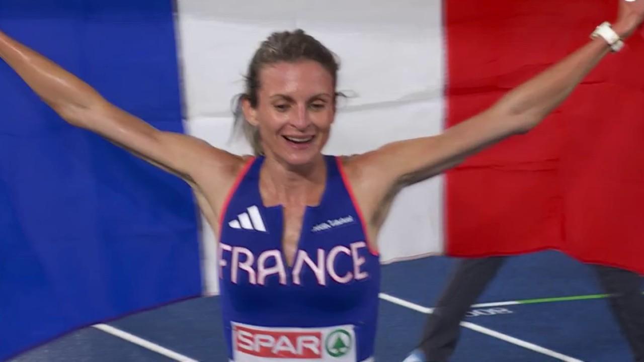 Nouveau titre pour l'équipe de France ! Pour la première fois dans l'histoire de l'athlétisme français, une tricolore obtient une médaille sur 3 000m steeple dans un grand championnat. Et c'est la plus belle, la médaille d'or, pour Alice Finot qui a parfaitement géré son dernier tour pour s'imposer facilement. Aude Clavier prend elle la 15e place de cette finale.