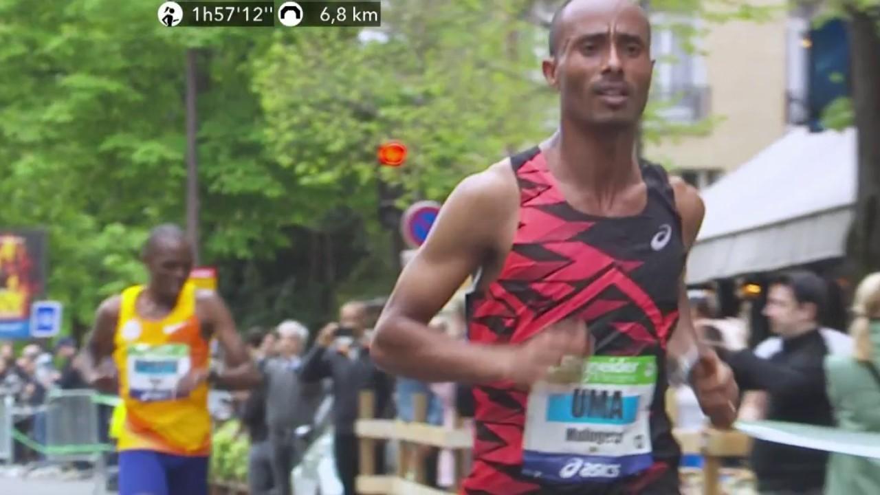 However, in the tough after Titus Kipruto's first attack, Mulugeta Uma was able to keep his back before accelerating in turn 2.5 kilometers from the finish.  The Ethiopian is now in perfect position to win the men's race of this Paris Marathon.