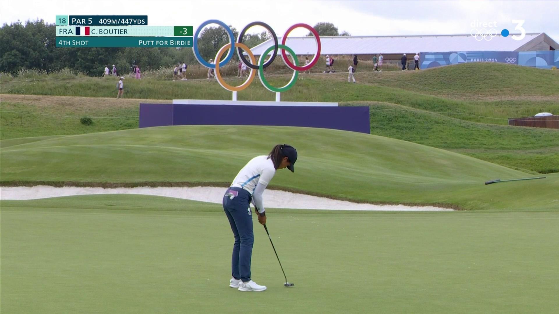 La golfeuse française Céline Boutier occupe la septième place (ex aequo) au provisoire, à la veille de la dernière journée de compétition olympique, vendredi 9 août, sur le parcours du golf national de Guyancourt (Yvelines).