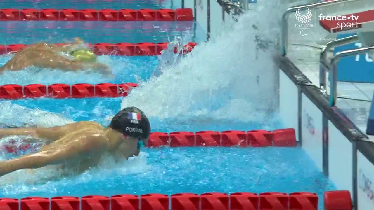 Avec le 4e temps des séries, le Français Alex Portal rallie la finale du 100 m papillon S13.