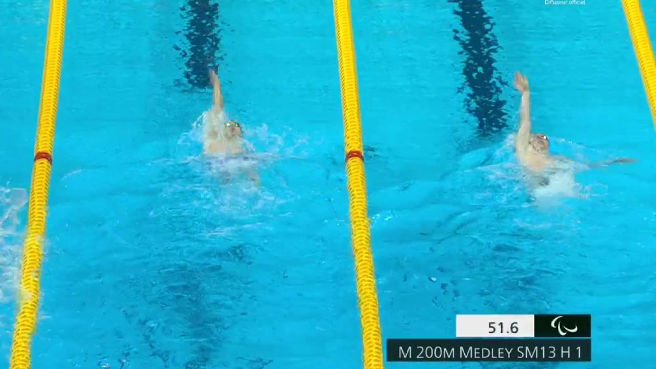 Avec le 3e temps des séries, le Français de 19 ans visera une médaille lors de la finale du 200 m 4 nages SM13.