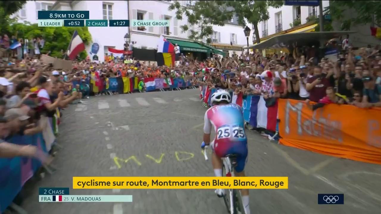 De l’argent et du bronze pour les cyclistes tricolores après un mini-tour de Paris. Les supporters ont répondu présent, notamment sur la colline de Montmartre, samedi 3 août.