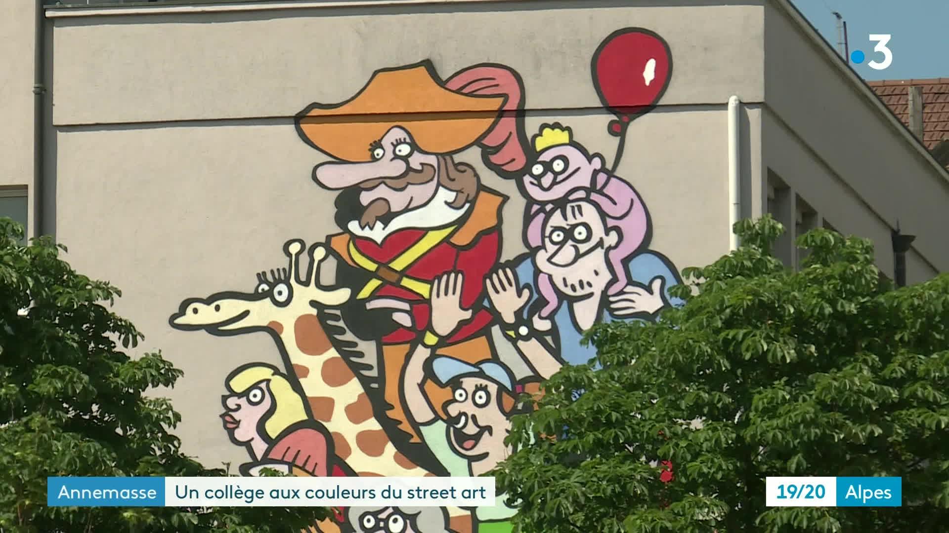 Fresque de street art à Annemasse imaginée par Coco