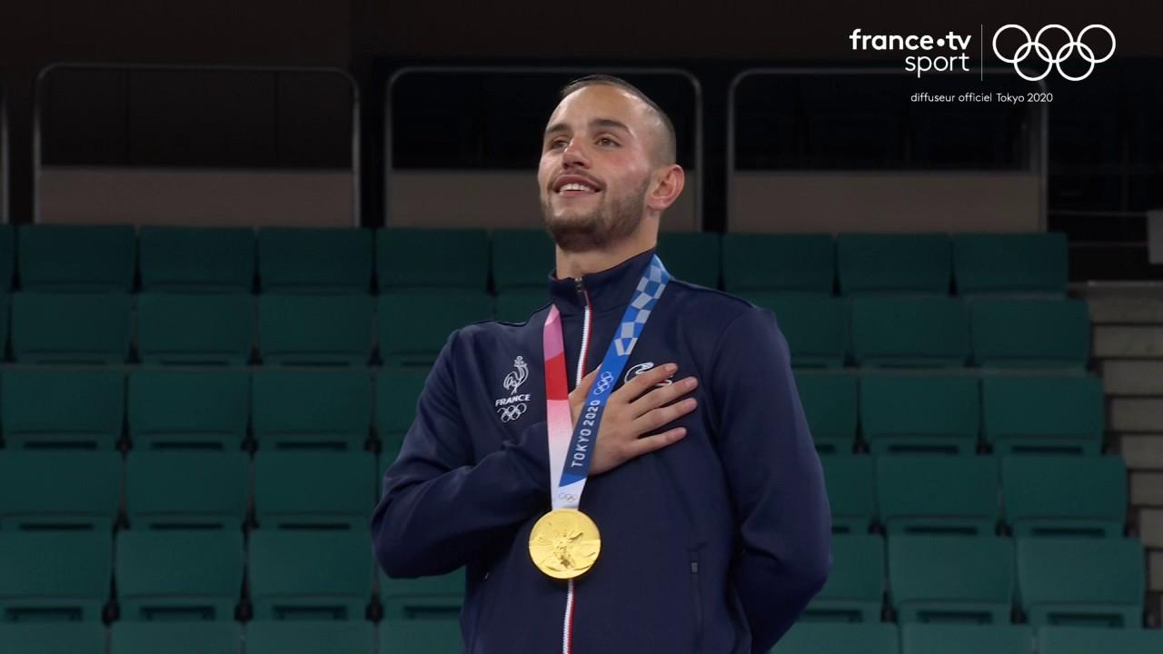 Voilà la septième médaille d'or ! Trois ans de préparation avec un seul objectif, Steven Da Costa entre dans l'Histoire en remportant la première médaille d'or française en karaté moins de 67 kg. Quelle émotion.
