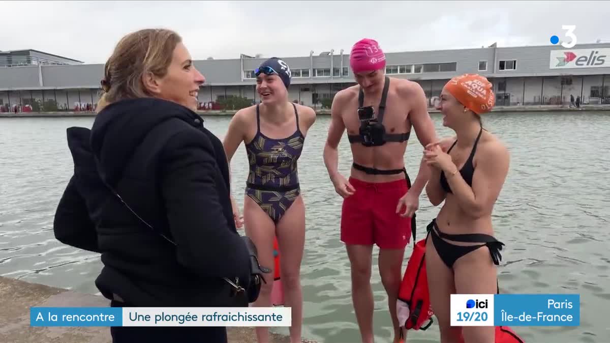 Pas de combinaise pour ces deux courageux qui plongent dans une eau à moins de 10 degrés