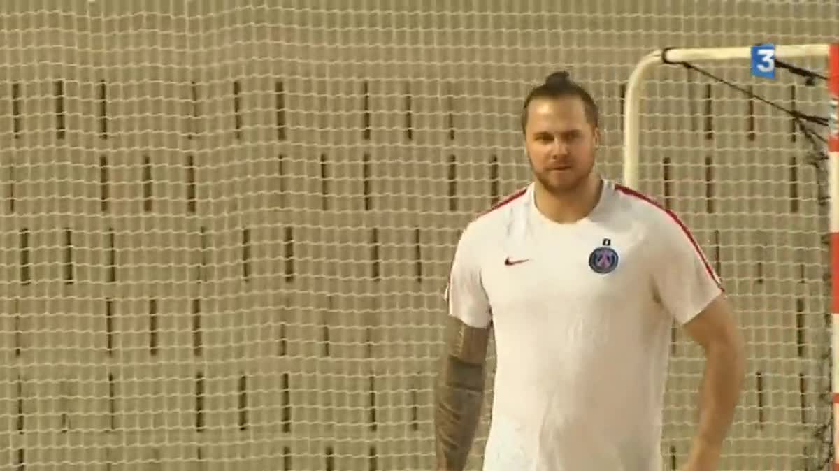 Nikola Karabatic à l'entraînement ce vendredi sur le terrain de René-Tys.