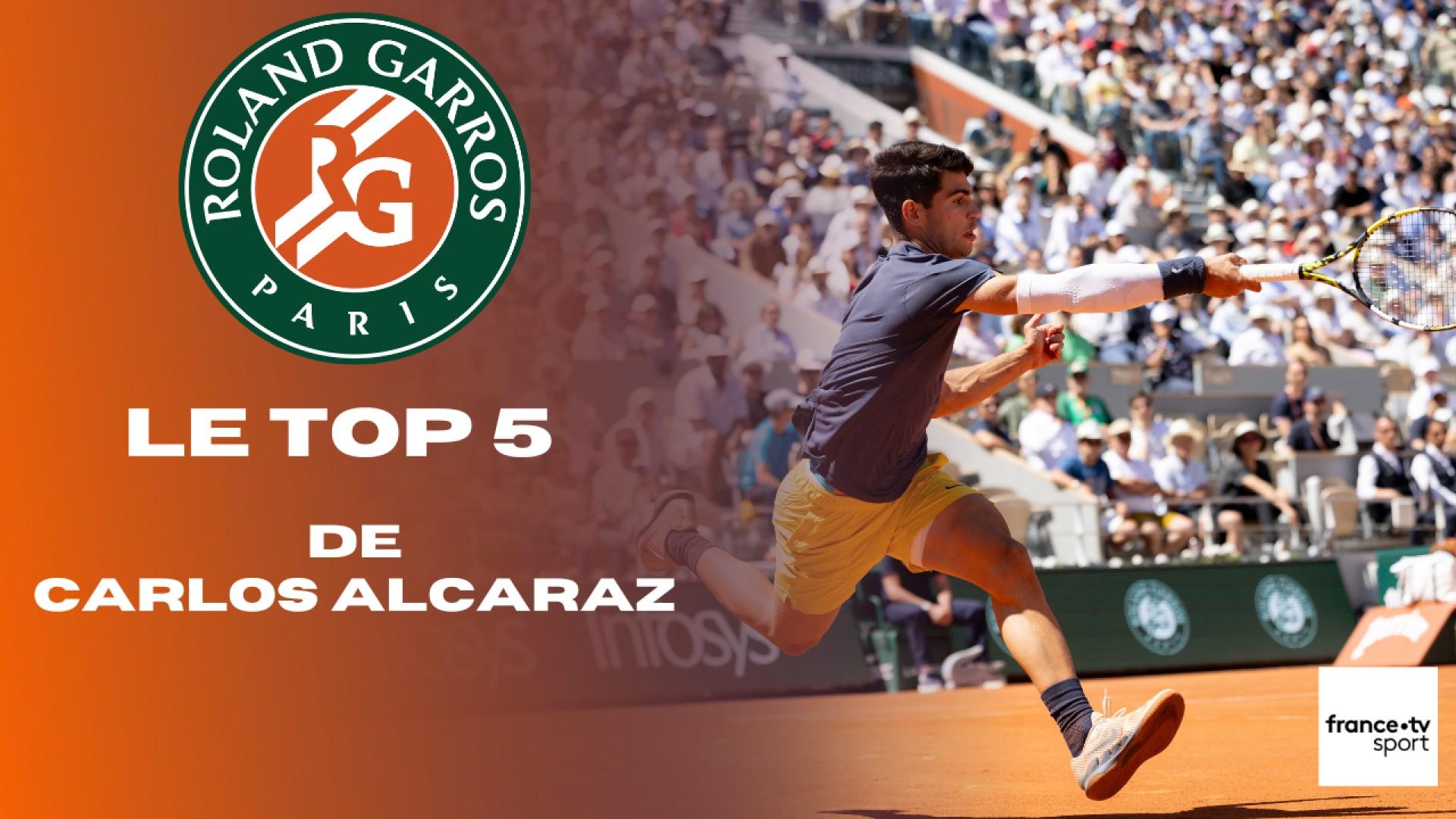 Revivez les 5 meilleurs coups du jour de Carlos Alcaraz en 1/2 finale de Roland-Garros face à Jannik Sinner.