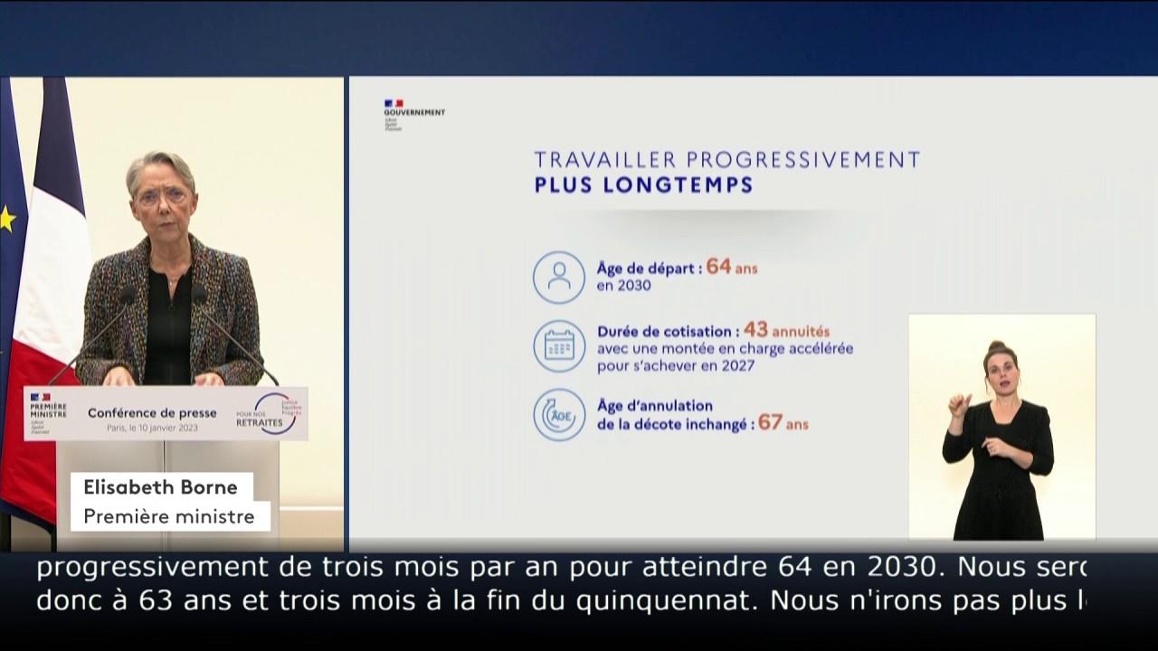 réforme des retraites : Elisabeth Borne annonce le report de l'âge légal de départ à la retraite à 64 ans en 2030