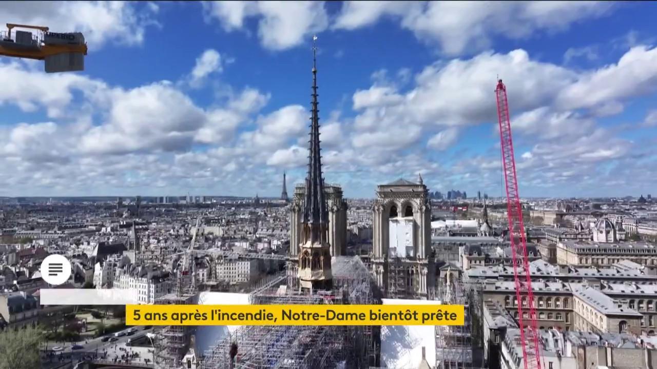 Depuis l'incendie qui l'a partiellement détruite le 15 avril 2019, la cathédrale Notre-Dame de Paris est fermée au public.  Retour sur cinq années de restauration intense.