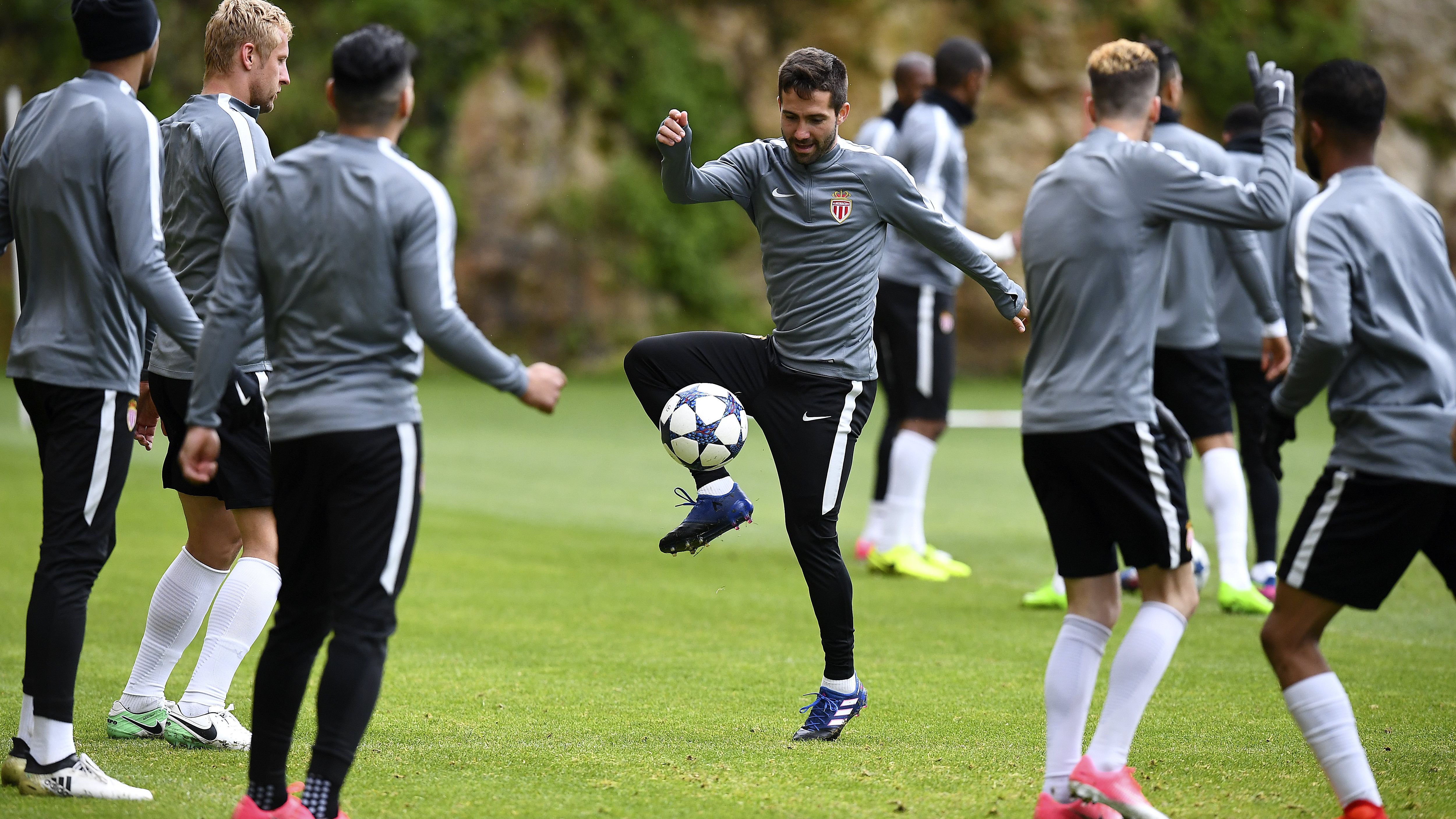 L'AS Monaco à l'entraînement, le 2 mai 2017