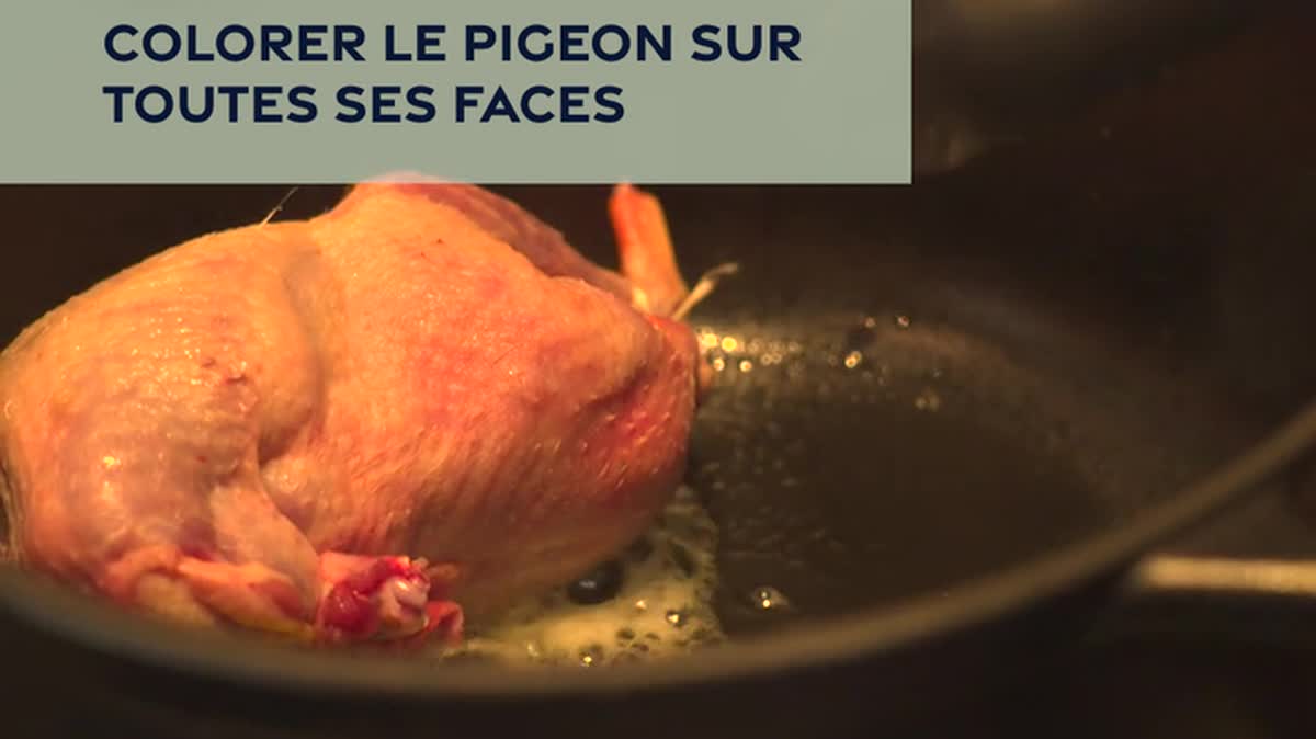 Cuire un succulent pigeon en cocotte.