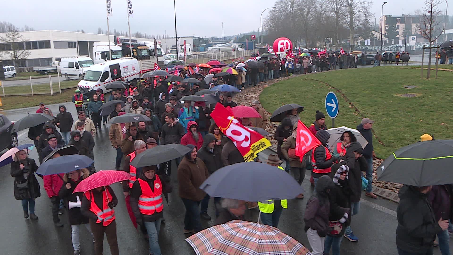 6e journée de mobilisation contre la réforme des retraites en périphérie de Brive.