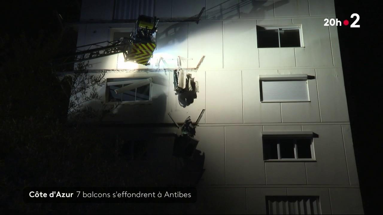 Côte d'Azur : sept balcons d'un immeuble effondrés à Antibes