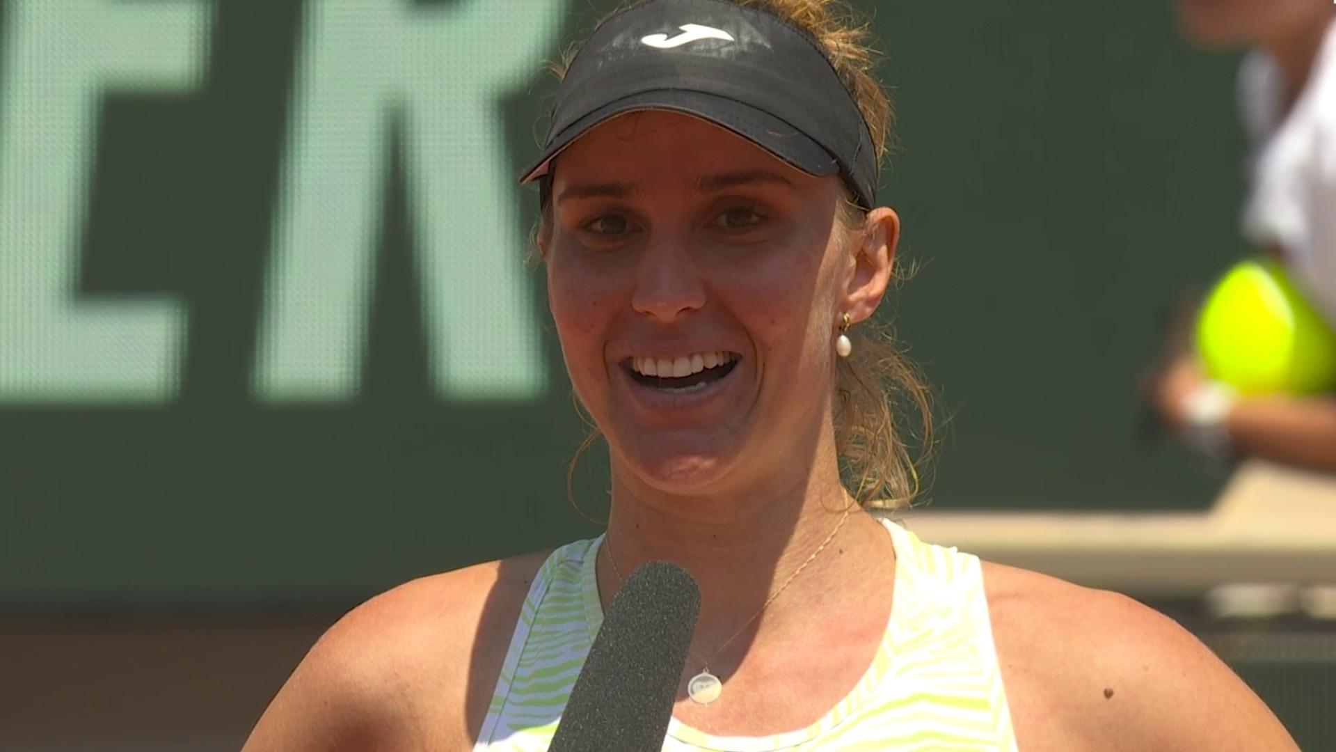 Première Brésilienne qualifiée pour le dernier carré de Roland-Garros, Beatriz Haddad Maia revient sur sa victoire en trois sets face à la Tunisienne Ons Jabeur (3-6, 7-6, 6-1).