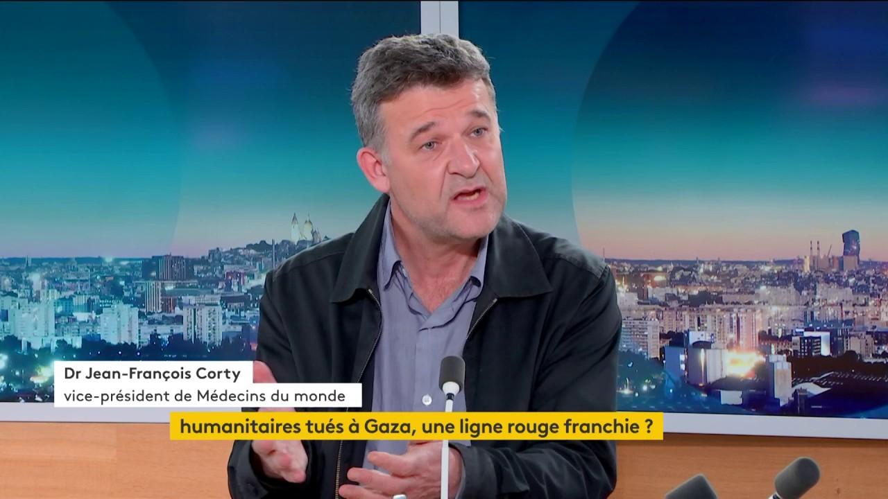Jean-François Corty, vice-président de Médecins du monde, est l'invité du 19/20 info, mardi 2 avril, après la mort d'humanitaires à Gaza dans une frappe attribuée à Israël.