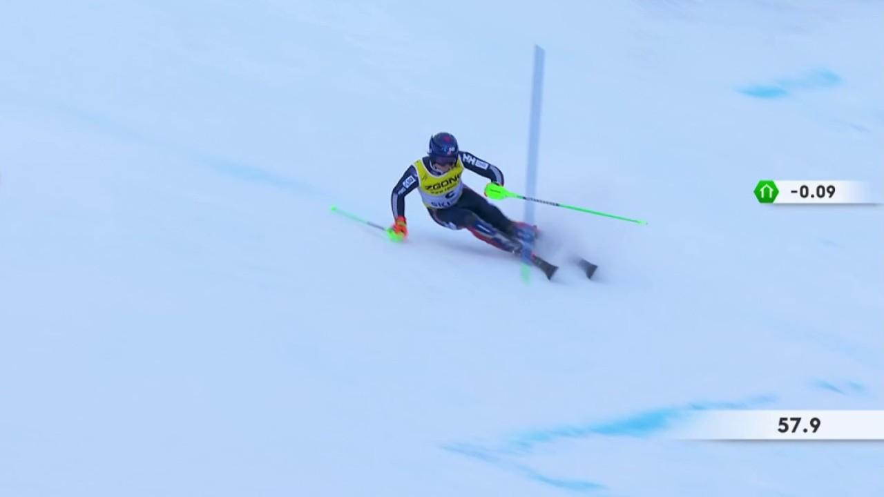 Parti avec le 15e temps de temps de la première manche, Henrik Kristoffersen réalise l'une des plus belles remontées de l'histoire des Mondiaux pour décrocher un titre suprême en slalom qu'il recherchait depuis tant d'années. Le Norvégien a signé le meilleur temps de la seconde manche pour une remontée magistrale de 14 places.