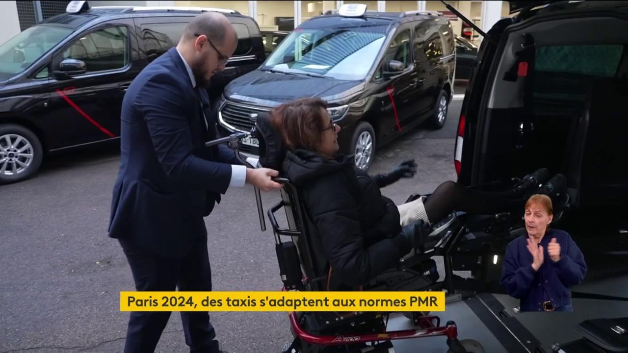 En préparation des JO de Paris, de nombreux taxis parisiens ont été formés aux normes PMR, afin de transporter des personnes à mobilité réduite et de s'adapter aux besoins de tous les clients.