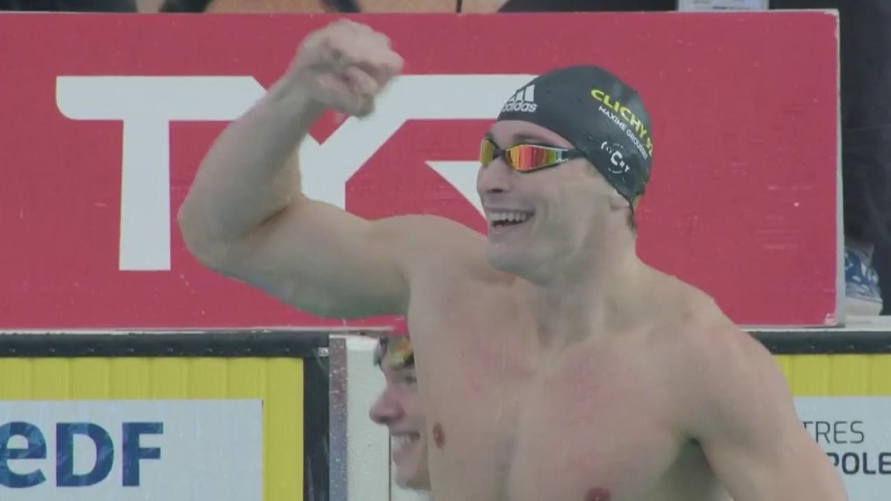 Maxime Grousset réalise son meilleur temps personnel en 47''33 dans la finale du 100m nage libre.