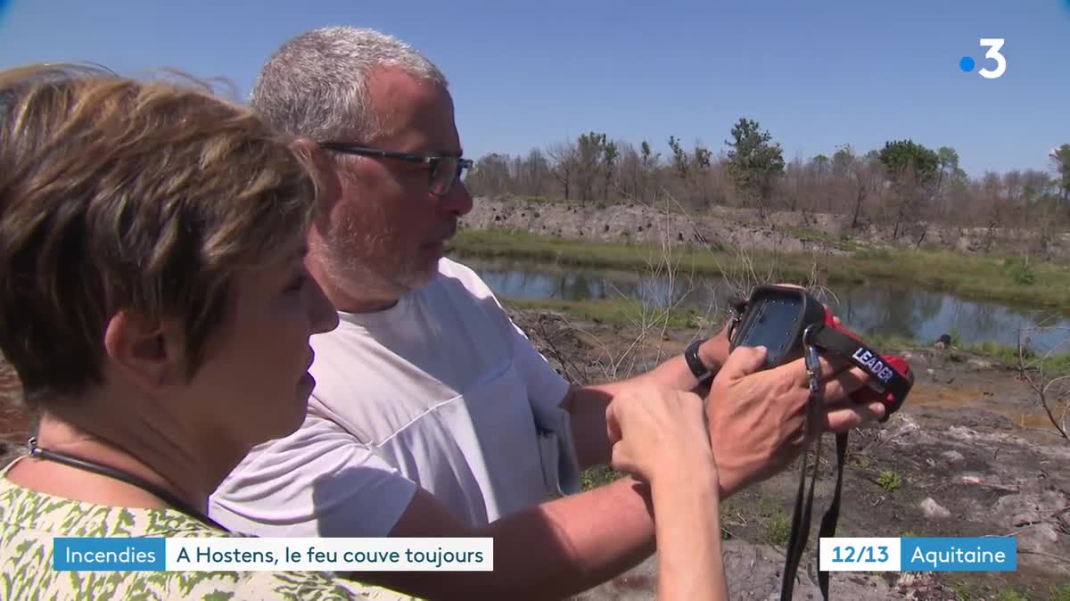 Un an après les incendies qui ont ravagé la Gironde, le lignite présent dans les sous-sols brûle encore autour des lacs d'Hostens. Un phénomène inédit qui fait l'objet de la plus grande attention des autorités.