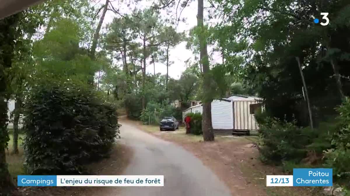 Contrôle du dispositif de sécurité incendie dans un camping de la forêt de La Coubre, en Charente-Maritime.