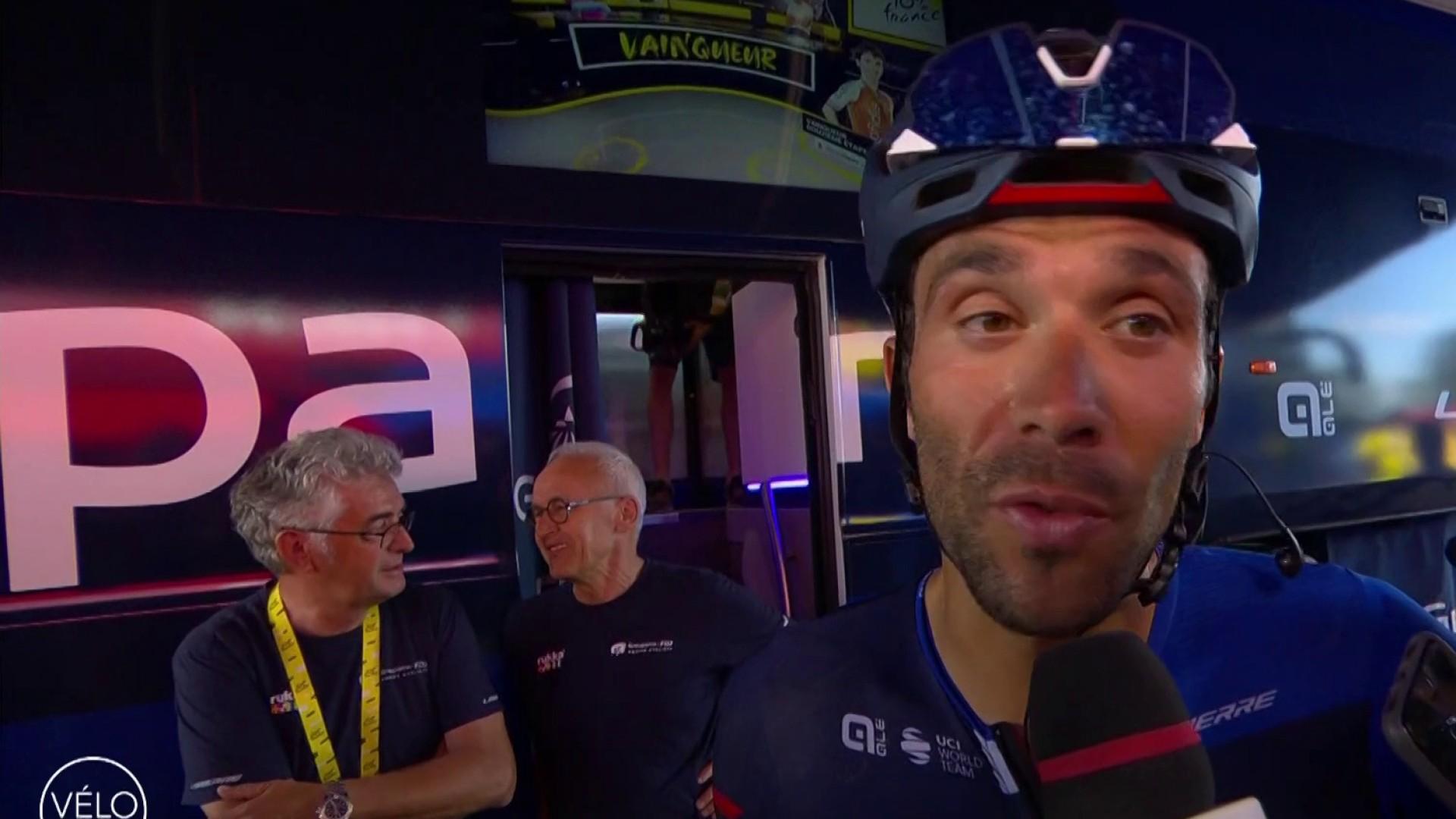 Thibaut Pinot s'exprime au sortir de cette 12e étape. Le Français qui était à l'avant une grande partie de la course dit avoir payé ses efforts dans le final où il n'a pas pu suivre le vainqueur Ion Izagirre.