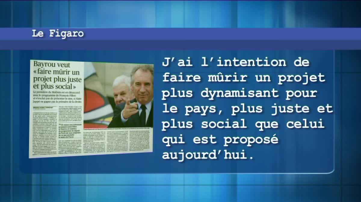 François Bayrou (Président du Modem) et Alain Juppé (Les Républicains) en mars 2014.