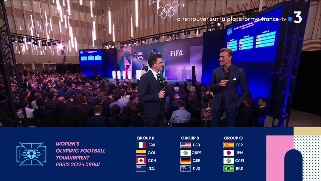 Hervé Renard, coach of the French women's national team, spoke to Fabien Leveck after the football draw for the Paris 2024 Games was released. The French national team will face Colombia, Canada and New Zealand.