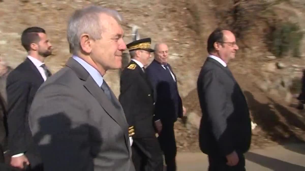 02/03/2017 - Discours  à Furiani (Haute-Corse) de François Hollande devant les acteurs du secours et de la gestion des intempéries de novembre 2016 en Corse