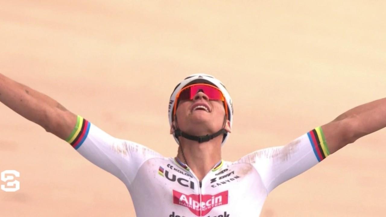 Van Der Poel ne fait aucun suspens durant ce Paris-Roubaix. Le Belge et tenant du titre s'échappe seul, à 60 kilomètres de l'arrivée. Inarrêtable, le champion du monde continue d'écrire son histoire et vise Paris 2024.