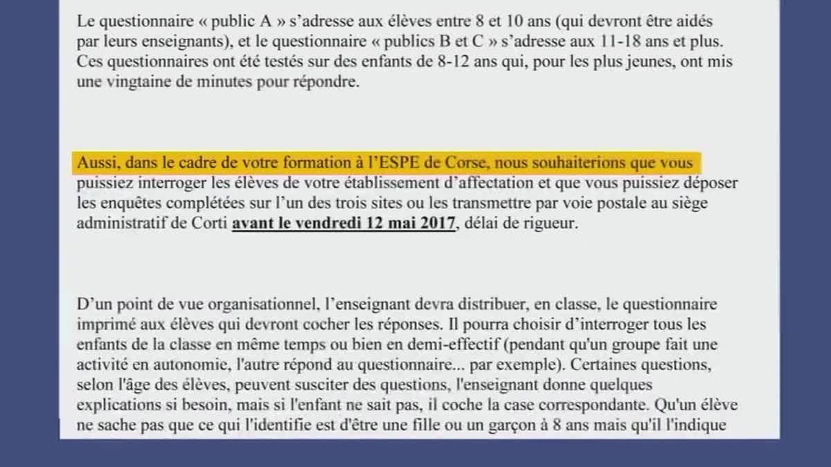 "Est-ce-que tu crois en Dieu, Allah, Yahvé?" Sur le plan religieux, les questionnaires diffusés par l'assemblée de Corse aux écoles, collèges et lycées de l'île font polémique.