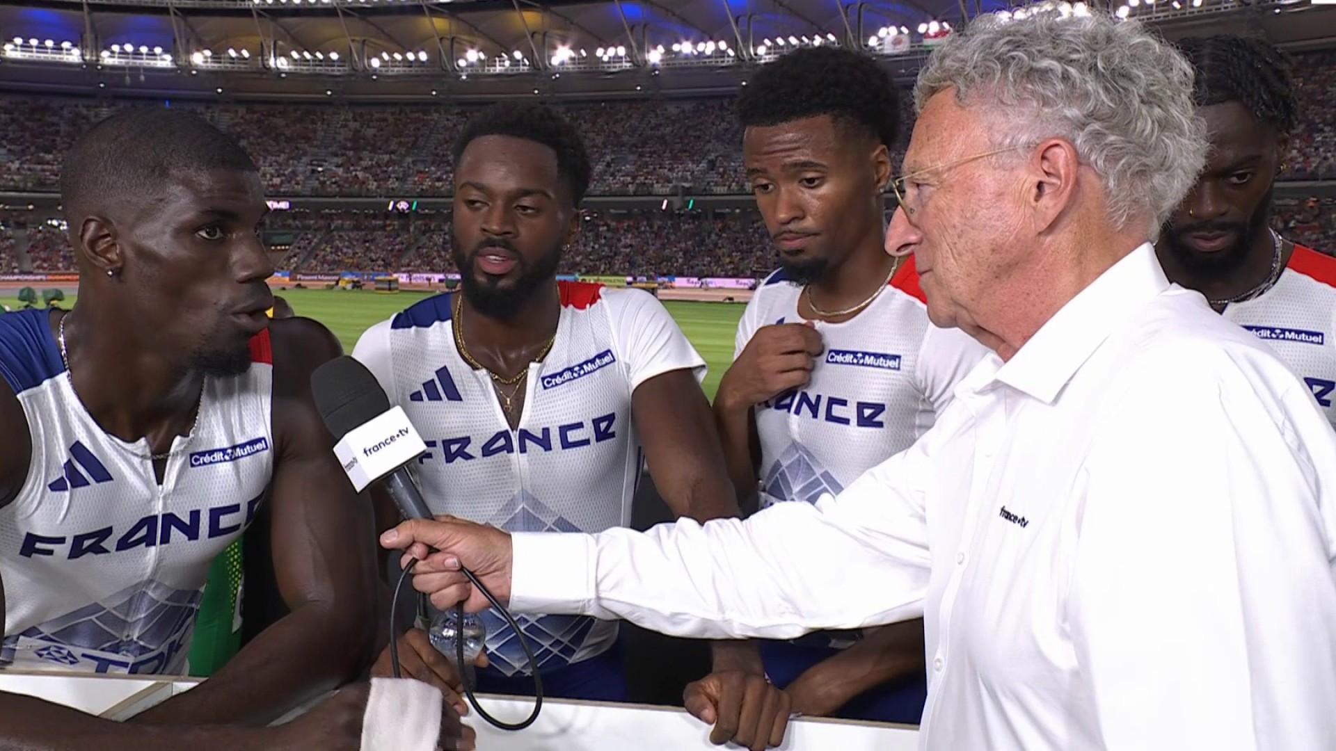 Les relayeurs français s'expriment peu après leur finale et ont quelques regrets suite à cette 6e place. Les quatre tricolores ambitionnent une médaille pour les JO de Paris 2024.