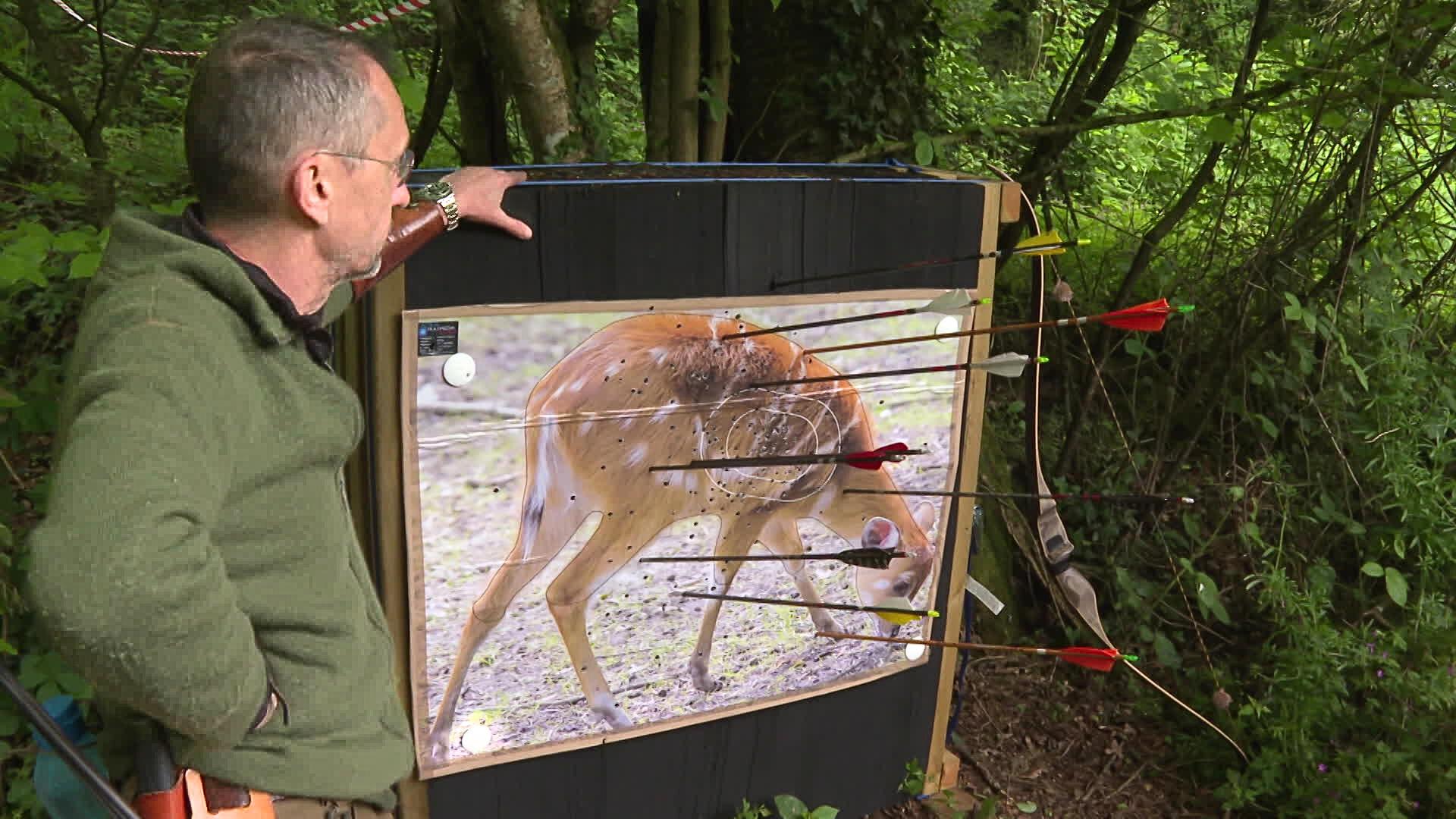 Le tir à l'arc nature consiste à tirer des flèches sur des photos d'animaux fixes, le nombre de points est déterminé par la précision du tir.