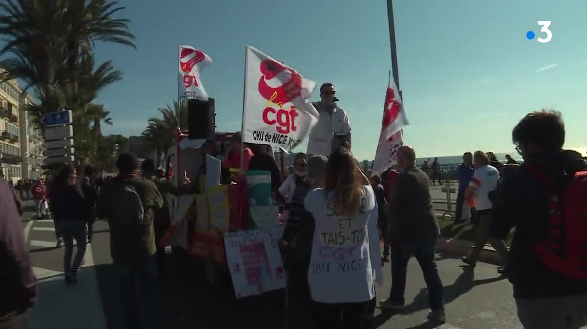 Nice : le cortège des manifestants contre la réforme des retraites.